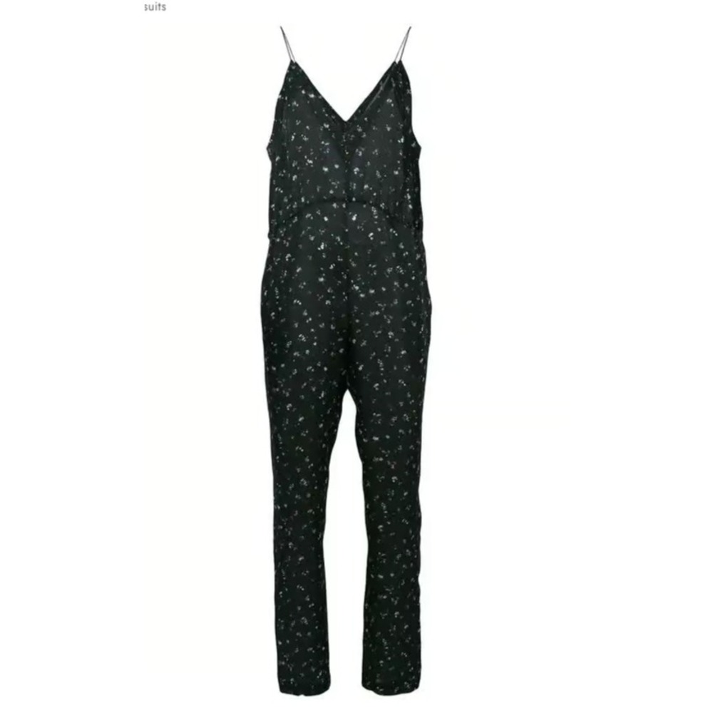 IROโ Paris Bemera Jumpsuit Womens 40 Navy Silk Floral Open Back